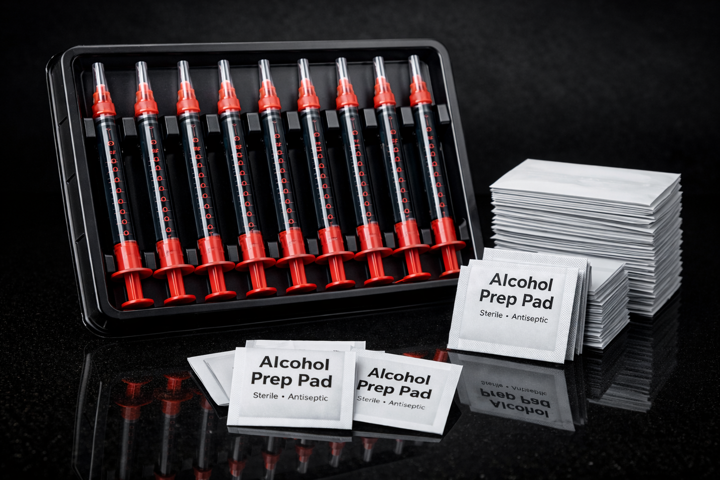 10Pack syringe kit /10 Alcohol Pads